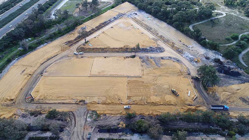 An aerial shot of a piece land being prepared for infrastructure. 